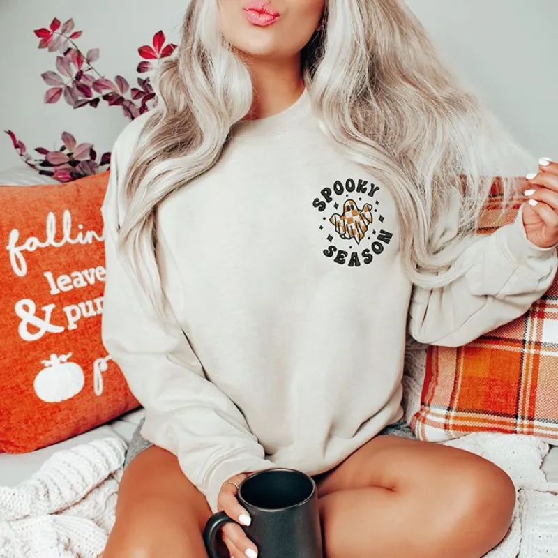 Spooky Season Embroidered Crewneck Sweatshirt (Wholesale) sold by Ally and Rae