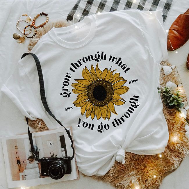 Grow Through What You Go Through Sunflower Tee (Wholesale) sold by Ally and Rae product image thumbnail 2
