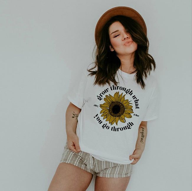 Grow Through What You Go Through Sunflower Tee (Wholesale) sold by Ally and Rae product image thumbnail 4
