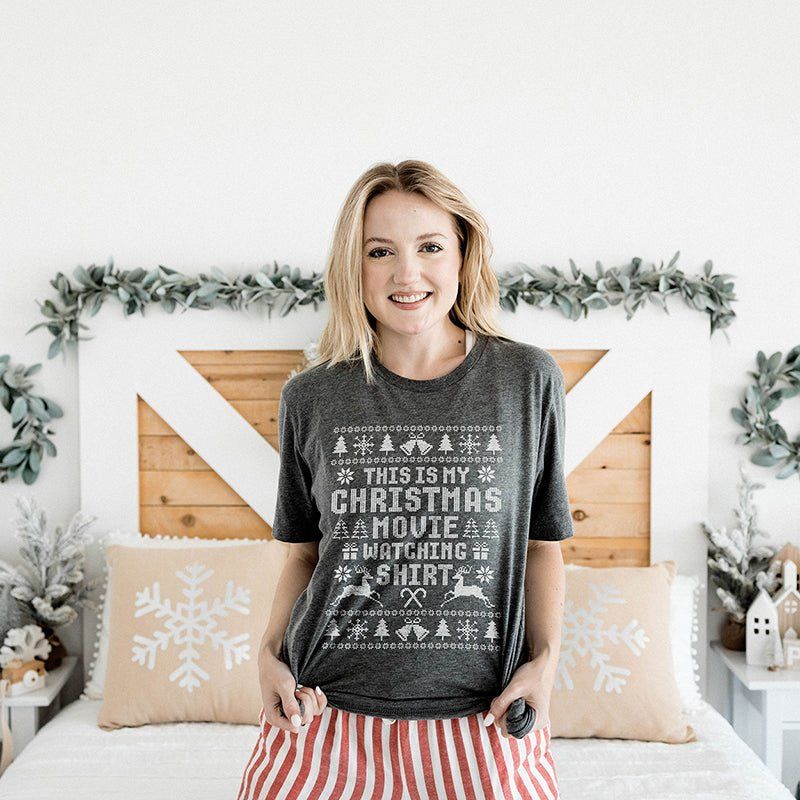 This Is My Christmas Movie Watching Shirt Lightweight Tee sold by Ally and Rae product image thumbnail 3