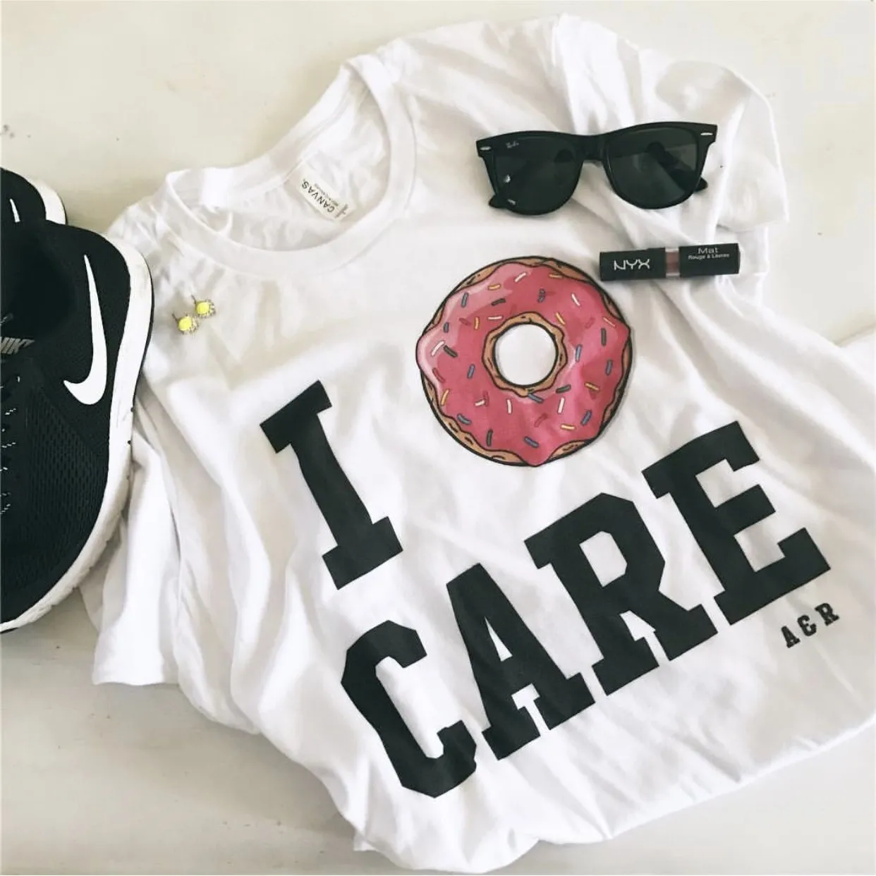 I Donut Care Lightweight Tee sold by Alley and Rae product image thumbnail 2