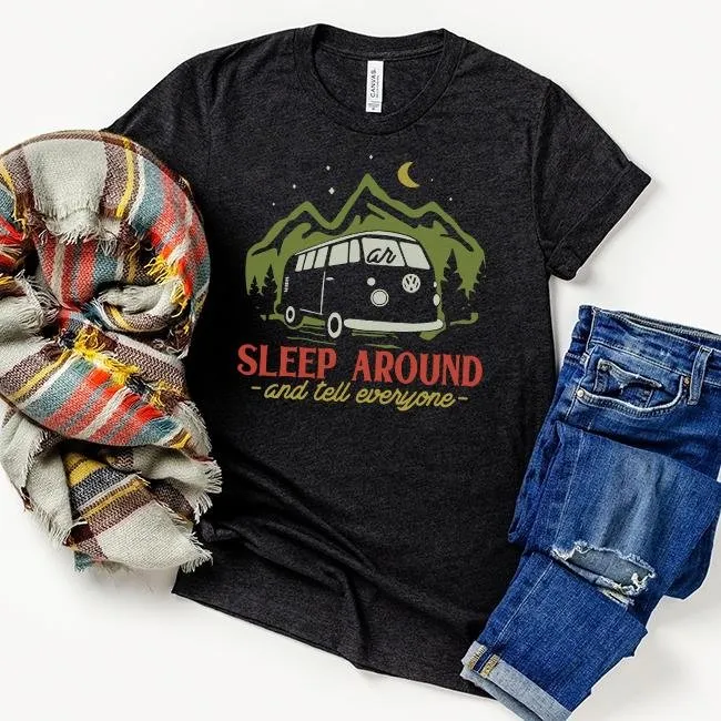 Sleep Around And Tell Everyone Lightweight Tee sold by Alley and Rae product image thumbnail 3
