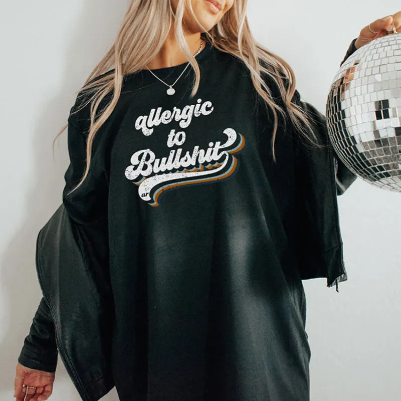 Allergic To Bullshit Retro Lightweight Graphic Tee sold by Alley and Rae