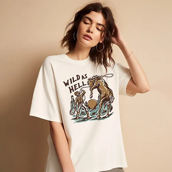 Wild As Hell Western Graphic Tee sold by Alley and Rae product image thumbnail 4
