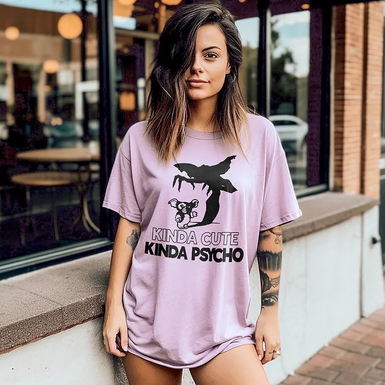 Kinda Cute Kinda Psycho Heavyweight Halloween Tee sold by Alley and Rae product image thumbnail 3