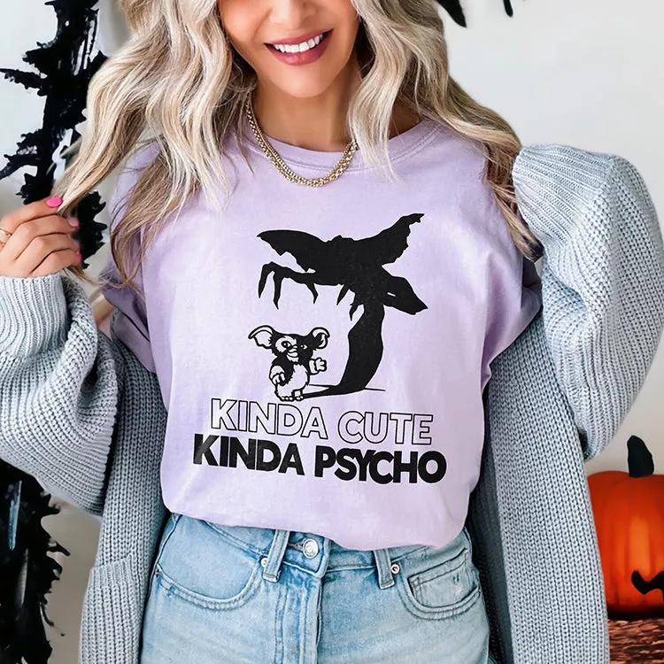 Kinda Cute Kinda Psycho Heavyweight Halloween Tee sold by Alley and Rae product image thumbnail 2