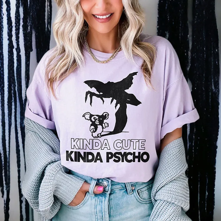 Kinda Cute Kinda Psycho Heavyweight Halloween Tee sold by Alley and Rae