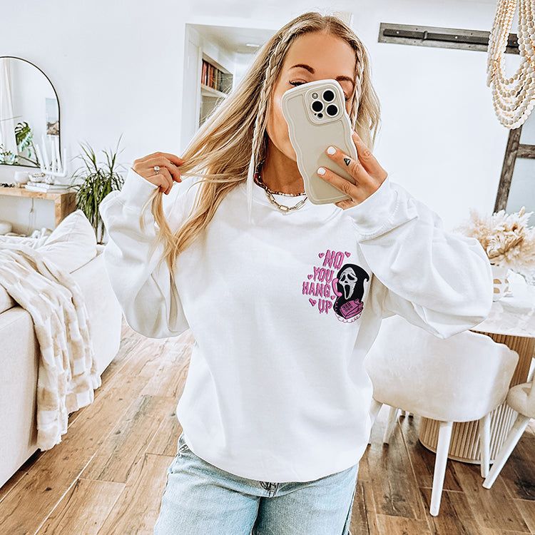 Ghostface Embroidered Halloween Crewneck Sweatshirt (Wholesale) sold by Ally and Rae