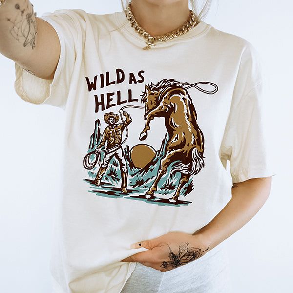 Wild As Hell Western Graphic Tee (Wholesale) sold by Ally and Rae product image thumbnail 3