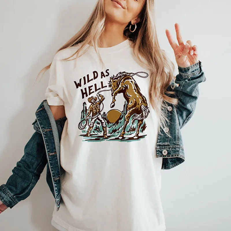 Wild As Hell Western Graphic Tee (Wholesale) sold by Alley and Rae