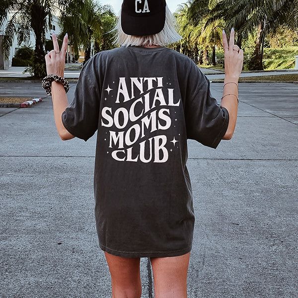 Anti Social Moms Club Graphic Tee (Wholesale) sold by Ally and Rae product image thumbnail 2