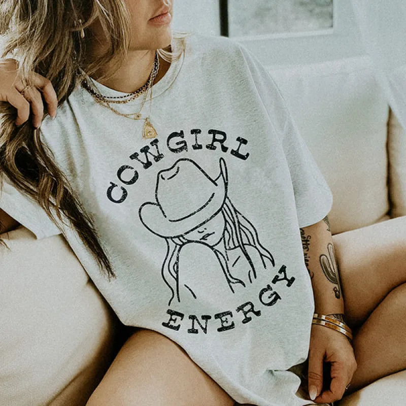 Cowgirl Energy Lightweight Western Tee sold by Alley and Rae