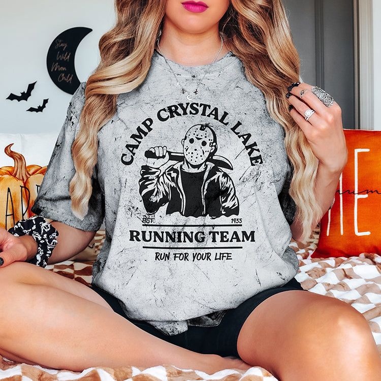 Camp Crystal Lake Running Team Heavyweight Halloween Tee (Wholesale) sold by Ally and Rae product image thumbnail 3