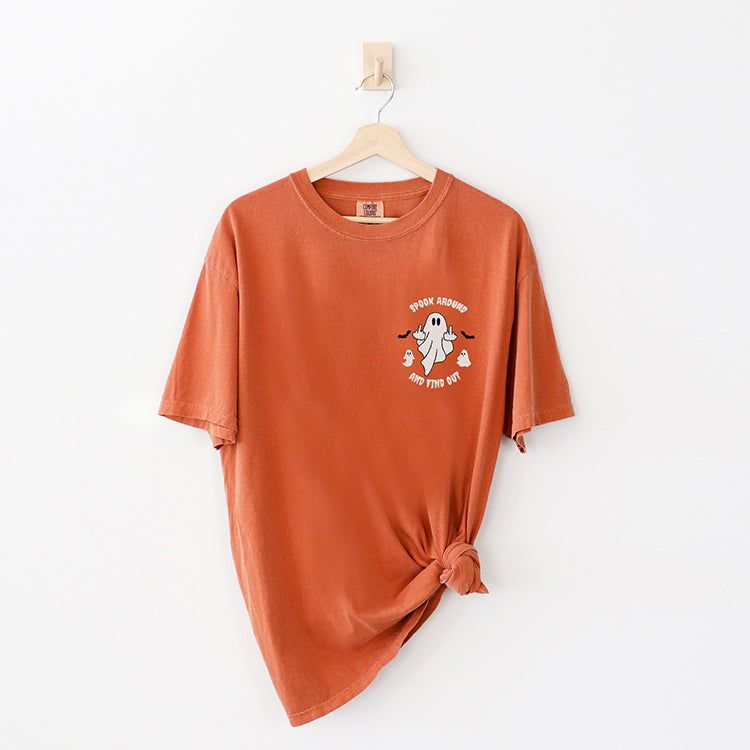 Spook Around And Find Out Embroidered Heavyweight Tee - Final Sale sold by Ally and Rae product image thumbnail 3