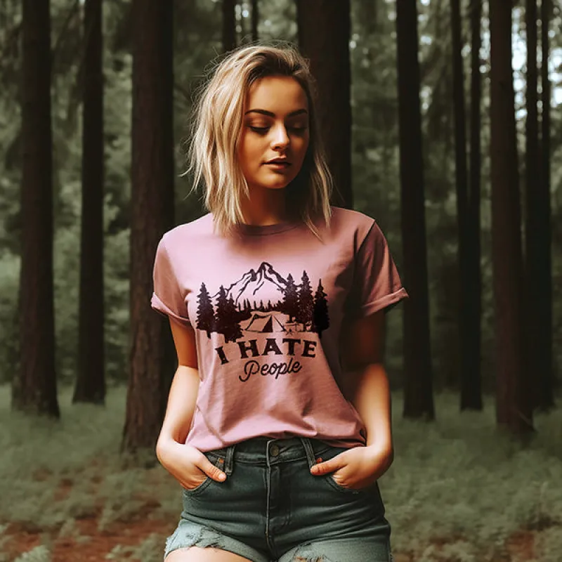 I Hate People Lightweight Camping Tee sold by Alley and Rae