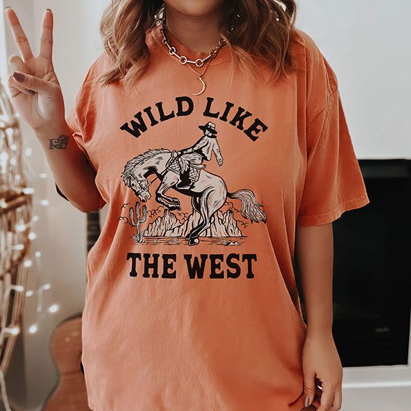 Wild Like The West Western Graphic Tee (Wholesale) sold by Ally and Rae product image thumbnail 5