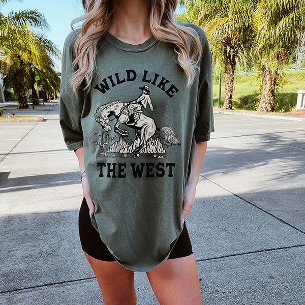 Wild Like The West Western Graphic Tee (Wholesale) sold by Ally and Rae product image thumbnail 2