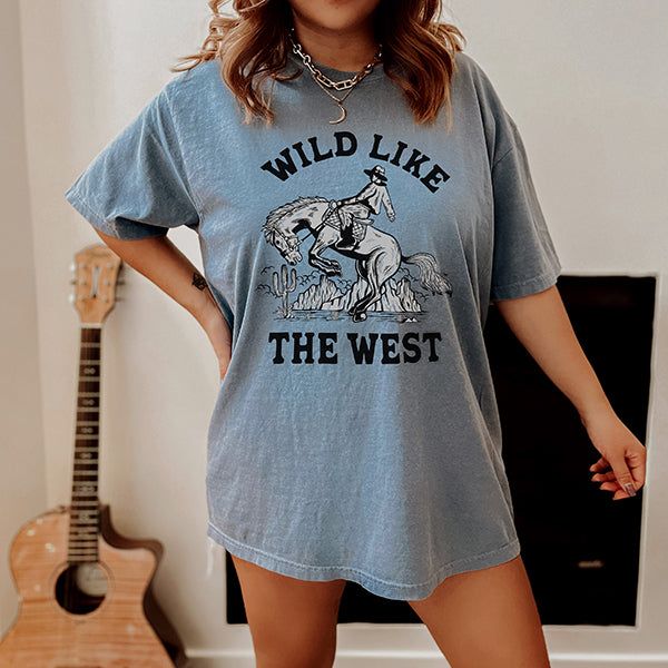 Wild Like The West Western Graphic Tee (Wholesale) sold by Ally and Rae product image thumbnail 4