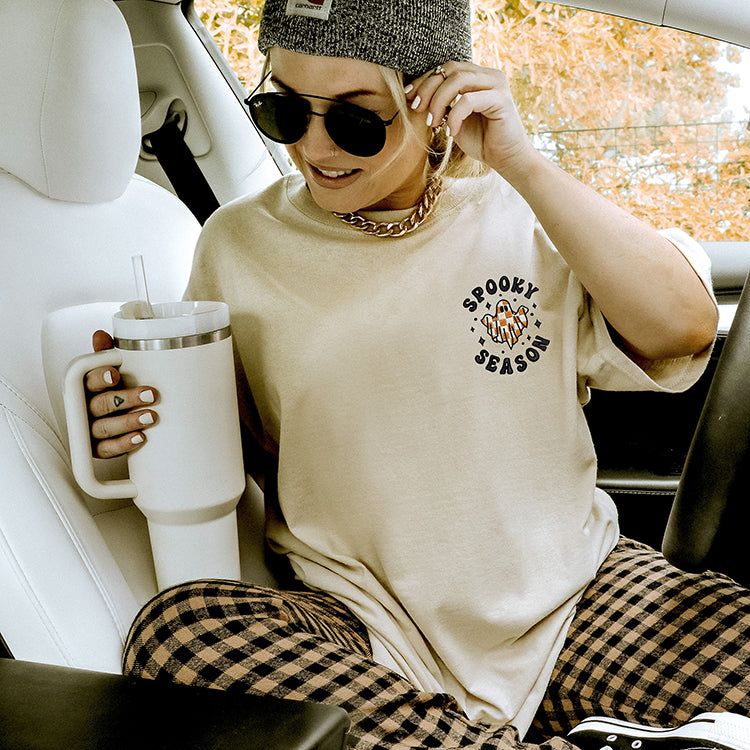 Spooky Season Embroidered Heavyweight Tee (Wholesale) sold by Ally and Rae product image thumbnail 3