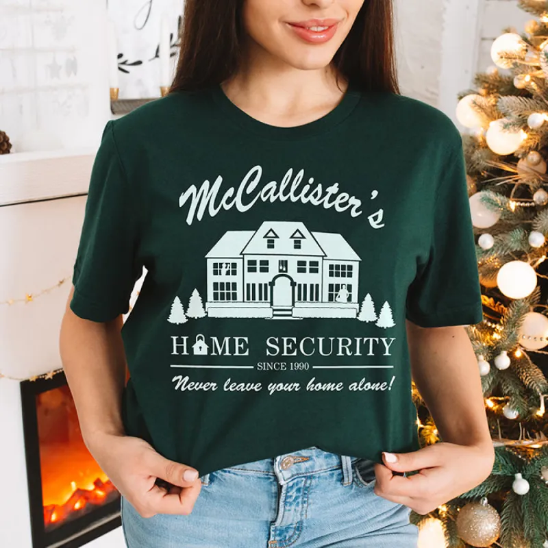 McCallister's Home Security Lightweight Christmas Tee sold by Alley and Rae