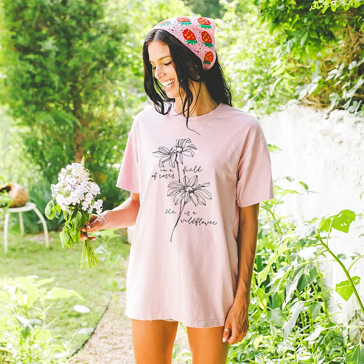 In A Field Of Roses She Is A Wildflower Tee (Wholesale) sold by Alley and Rae product image thumbnail 2