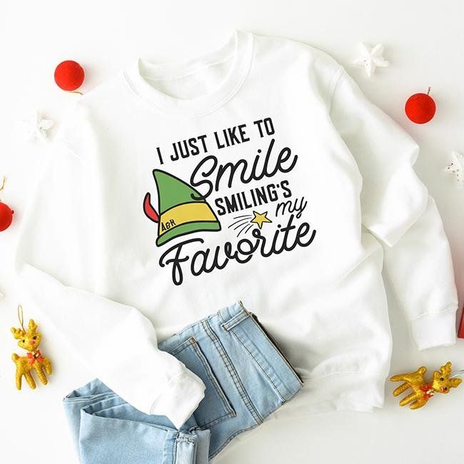 Smiling's My Favorite Elf Crewneck Sweatshirt sold by Ally and Rae product image thumbnail 5
