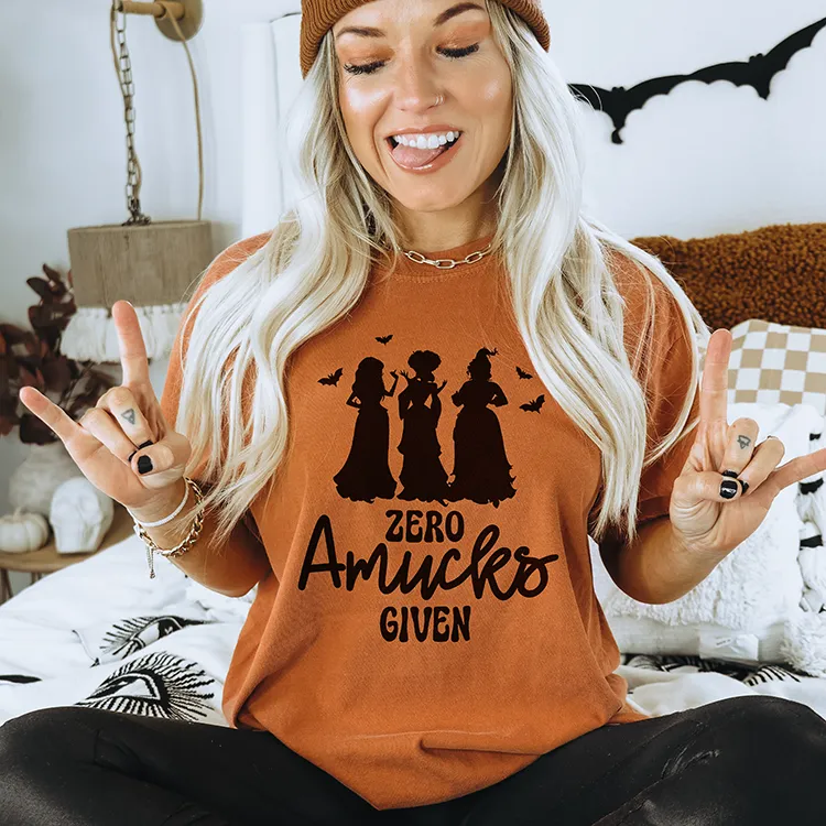 Zero Amucks Given Heavyweight Halloween Tee sold by Alley and Rae