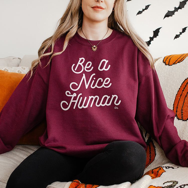 Be A Nice Human Crewneck Sweatshirt (Wholesale) sold by Ally and Rae product image thumbnail 2