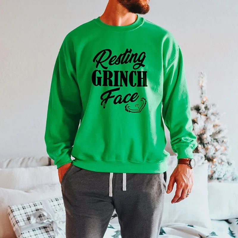 Resting Grinch Face Christmas Sweatshirt sold by Alley and Rae product image thumbnail 3