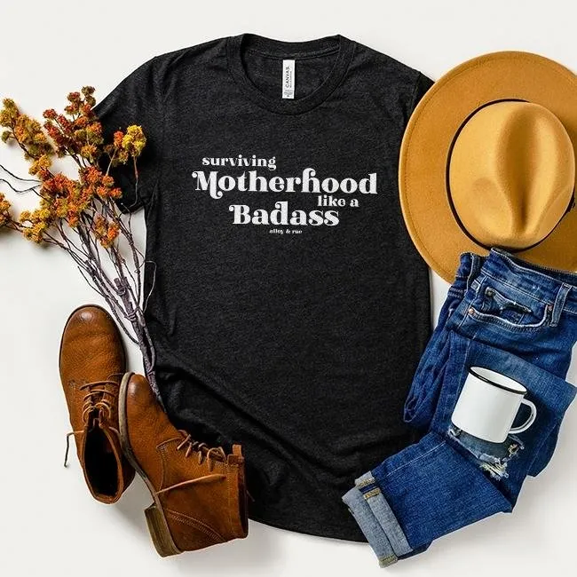 Surviving Motherhood Like A Badass Lightweight Tee sold by Alley and Rae product image thumbnail 3
