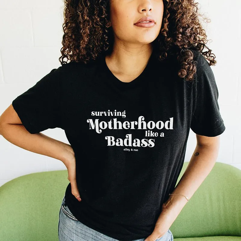 Surviving Motherhood Like A Badass Lightweight Tee sold by Alley and Rae product image thumbnail 2
