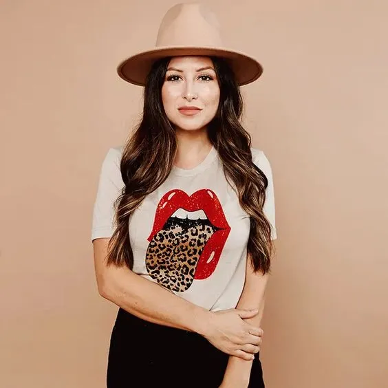 Leopard Rocker Graphic Tee Shirt (Wholesale) sold by Alley and Rae product image thumbnail 3