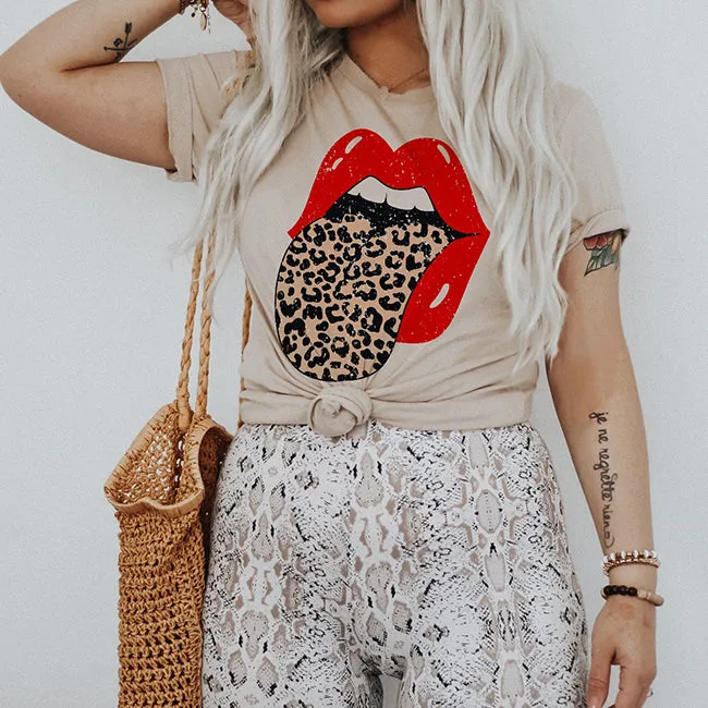 Leopard Rocker Graphic Tee Shirt (Wholesale) sold by Alley and Rae product image thumbnail 2
