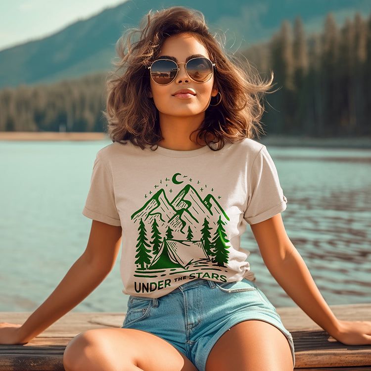Under The Stars Camping Graphic Tee (Wholesale) sold by Ally and Rae product image thumbnail 2