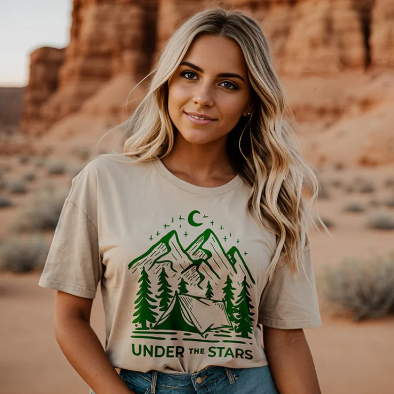 Under The Stars Camping Graphic Tee (Wholesale) made by Alley and Rae