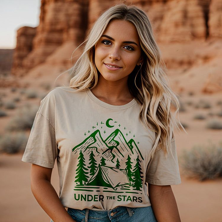 Under The Stars Camping Graphic Tee (Wholesale) sold by Ally and Rae