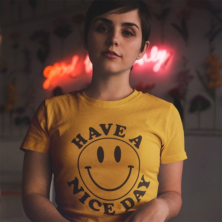 Have A Nice Day Lightweight Tee 🙂 sold by Ally and Rae product image thumbnail 3
