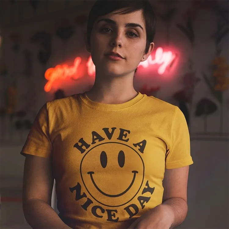 Have A Nice Day Retro Lightweight Smiley Face Tee 🙂 sold by Alley and Rae product image thumbnail 3