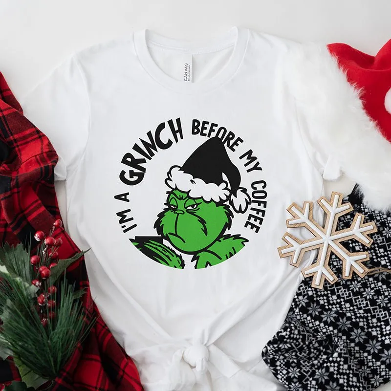 Grinch Before Coffee Lightweight Holiday Tee sold by Alley and Rae product image thumbnail 5