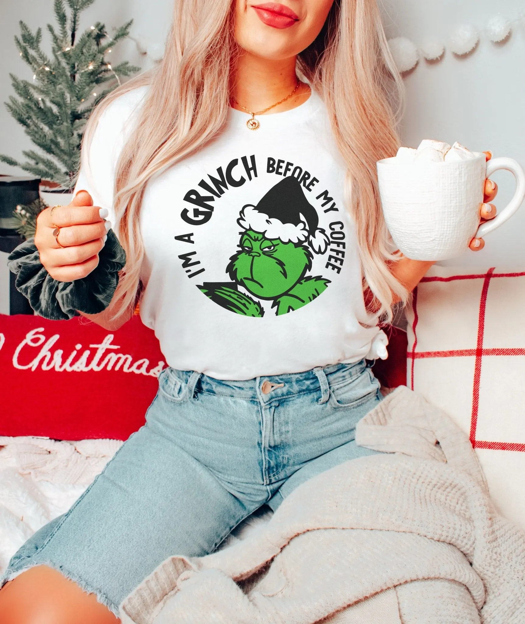 Grinch Before Coffee Lightweight Holiday Tee sold by Alley and Rae product image thumbnail 3