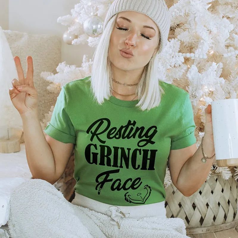 Resting Grinch Face Lightweight Christmas Tee sold by Alley and Rae