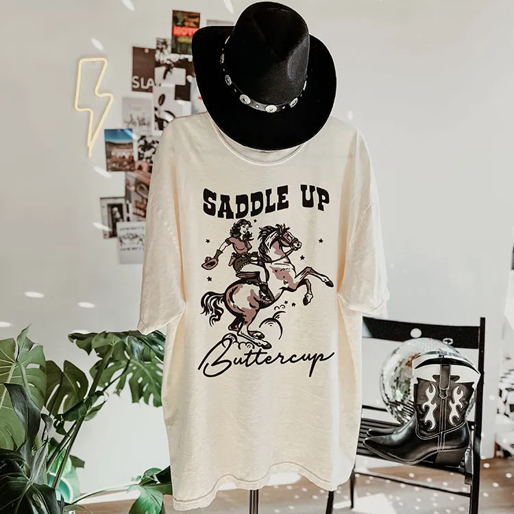 Saddle Up Buttercup Heavyweight Western Tee sold by Alley and Rae product image thumbnail 4