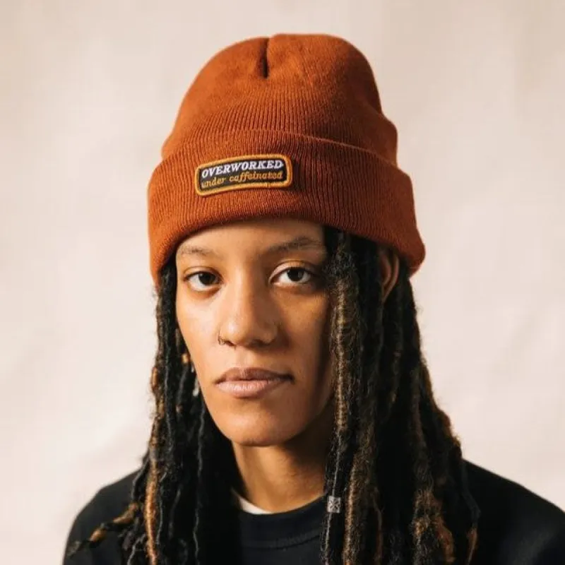Overworked Under Caffeinated Beanie sold by Alley and Rae