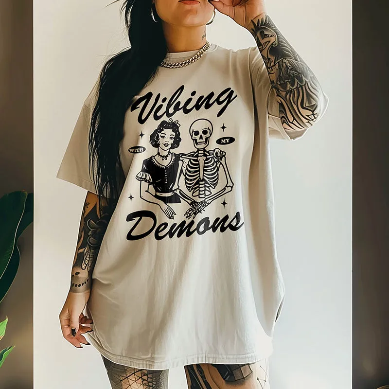 Vibing With My Demons Heavyweight Tee Pre-Order sold by Alley and Rae