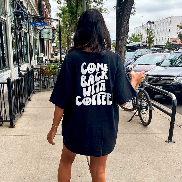 Come Back With Coffee Heavyweight Tee (Black) - Final Sale sold by Ally and Rae