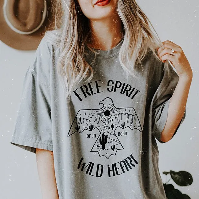Free Spirit Wild Heart Heavyweight Tee sold by Alley and Rae