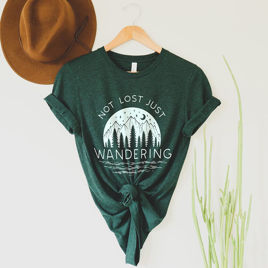 Not Lost Just Wandering Adventure Tee Shirt (Wholesale) sold by Ally and Rae product image thumbnail 4