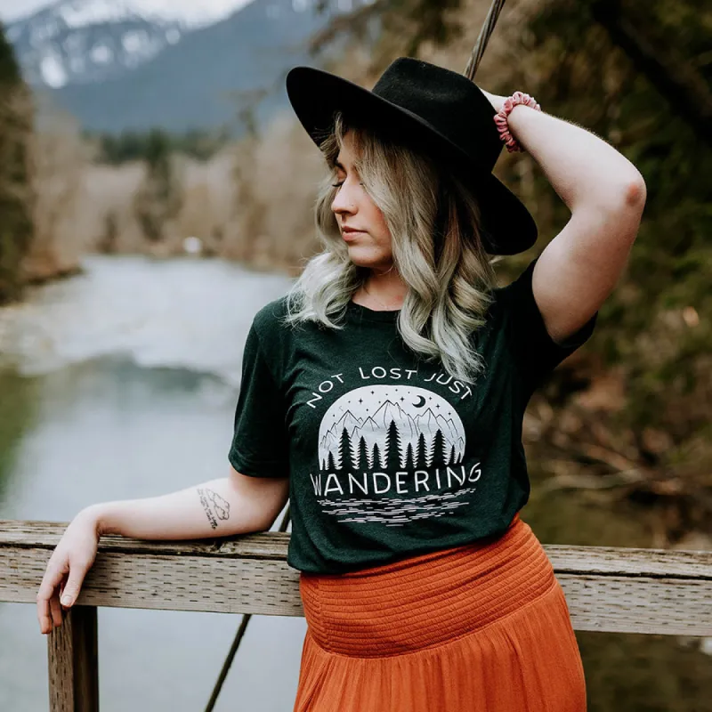 Not Lost Just Wandering Graphic Tee (Wholesale) sold by Alley and Rae