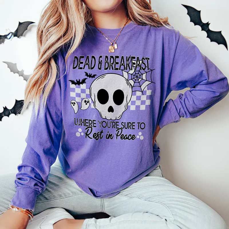 Dead & Breakfast Long Sleeve Halloween Tee sold by Alley and Rae