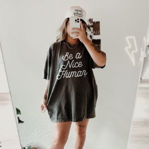 Be A Nice Human Retro Heavyweight Tee sold by Ally and Rae